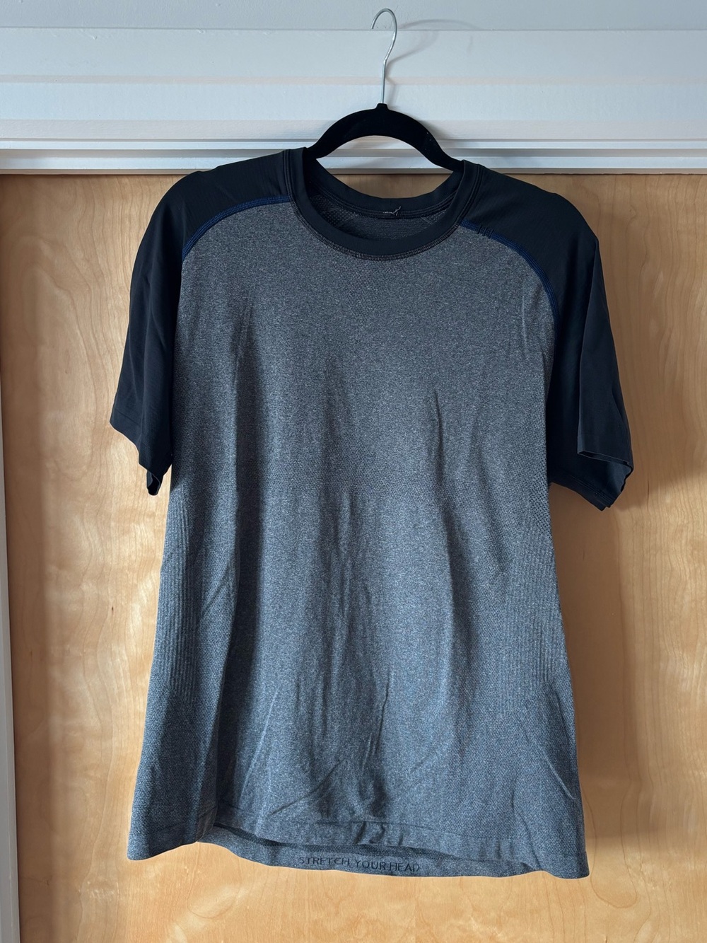 lululemon athletica Men's Short Sleeve Crew - Gray and dark blue